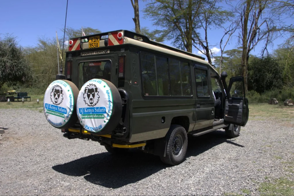 A professional 4x4 safari land cruiser prepared for a Kenya safari tour.